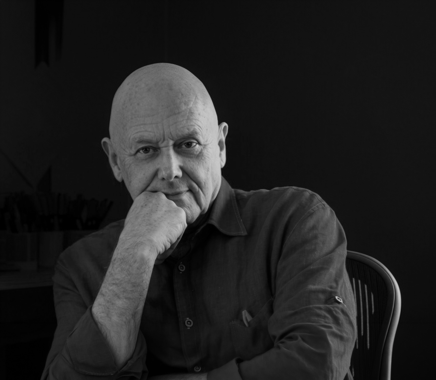 Michael Wolff, co-founder of Wolff Olins, at his studio.